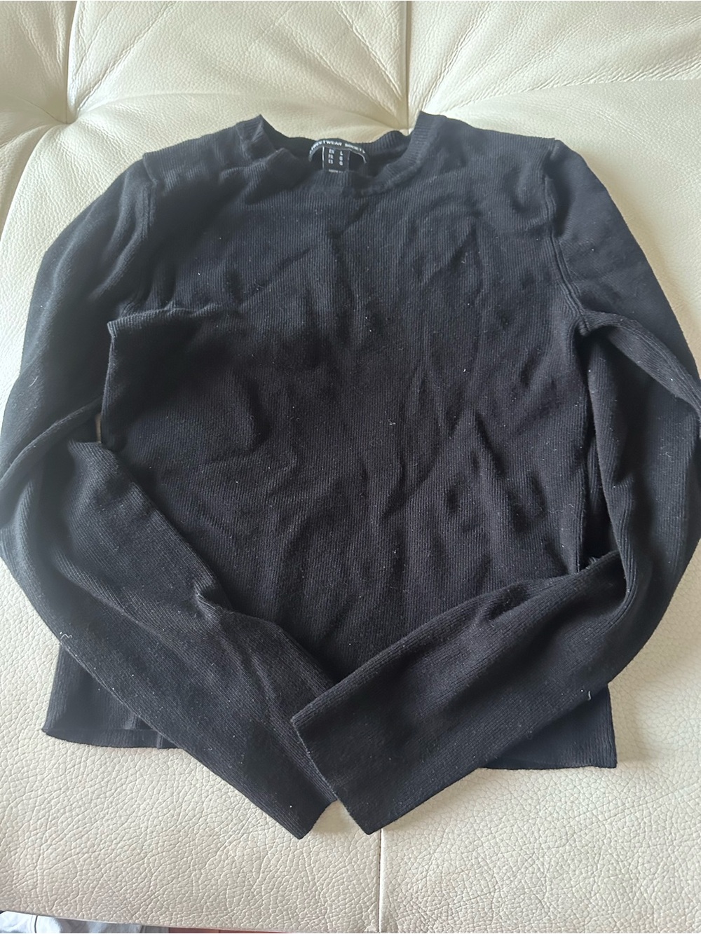 Streetwear Society crop Black Crewneck Sweater
